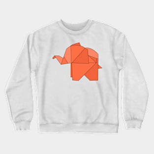 Orange origami elephant Crewneck Sweatshirt